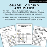 Grade 1 Coding: Math, Science Literacy PDF