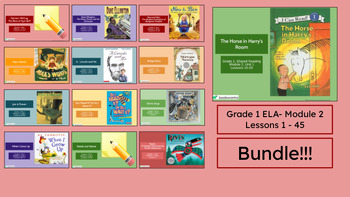 Preview of "Grade 1 ELA- Module 2 BUNDLE" Google Slides- Bookworms Supplement