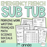Grade 1 Emergency French Sub Tub - A week of French sub pl