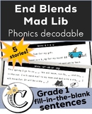 Grade 1 End Blends Mad Lib Decodable Stories, Science of R