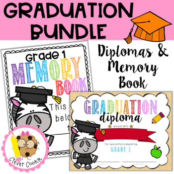 Preview of Grade 1 End of the Year Graduation BUNDLE {Diplomas and Memory Book}