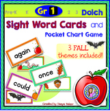 Grade 1: FALL Dolch Sight Word Cards/Pocket Chart Game
