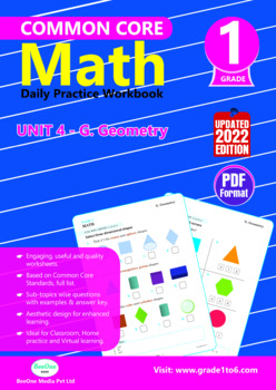 Preview of Grade 1 FULL Geometry Unit, | Common Core | BeeOne Books
