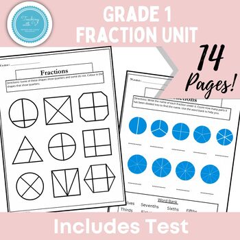 Preview of Grade 1 Fraction Unit Ontario
