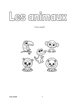 Preview of Grade 1 French Animal Vocab | 20 pages | French Crossword Games