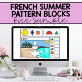 Grade 1 French Math: Summer Pattern Blocks | Google Slides | FREE