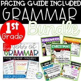 1st Grade Grammar Bundle For the Year with Pacing Guide Wo