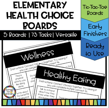 Elementary HEALTH Choice Board EDITABLE | COVID-19 Coronavirus Distance ...