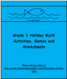Grade 1 Holiday Math Bundle