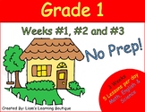 Grade 1 Home Distance Learning Week #1, #2 & #3 BUNDLE Pack!