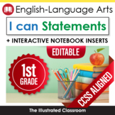 Common Core Standards I Can Statements for 1st Grade ELA -