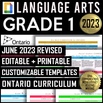 Preview of Grade 1 Language Arts 2023 | Ontario Long Range Plans | GOOGLE Docs .docx .pdf