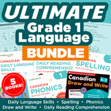 Grade 1 Language Bundle: Spelling, Phonics, Writing, Readi
