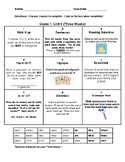 Grade 1 (Level 1) Units 6-8 Fundations Choice Boards