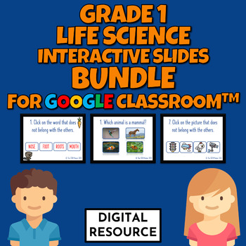 Preview of Grade 1 Life Science Interactive Slides Bundle Digital Resource