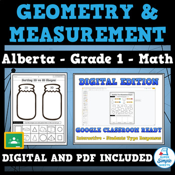 Preview of Grade 1 Math - Alberta - Geometry & Measurement - Updated 2022 Curriculum