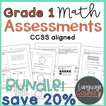 Preview of Grade 1 Math Assessments Bundle