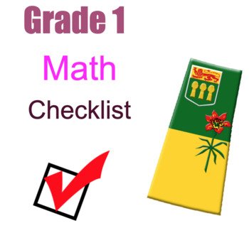 Preview of Grade 1 Math Checklist Saskatchewan