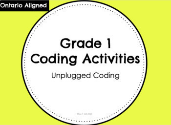 Preview of Grade 1 Math Coding Activities- Ontario Aligned for Google Classroom