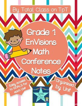 Preview of Grade 1 Math EnVisions Conference Sheets with Goals/CCSS Aligned/ENTIRE YEAR