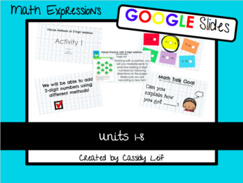 Preview of Grade 1 Math Expressions Google Slides Bundle
