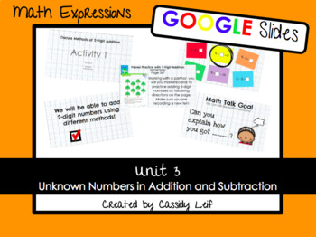 Preview of Grade 1 Math Expressions Google Slides Unit 3