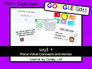 Preview of Grade 1 Math Expressions Google Slides Unit 4