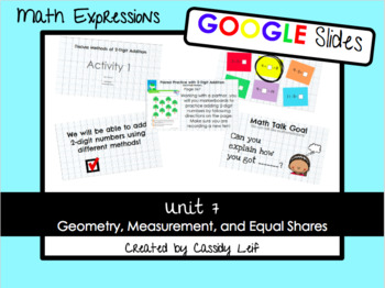 Preview of Grade 1 Math Expressions Google Slides Unit 7