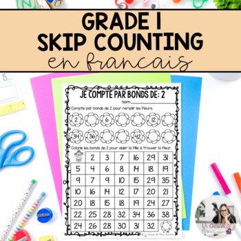 Preview of French Skip Counting Activities by 2, 5, & 10 | Grade 1 Number Sense Worksheets