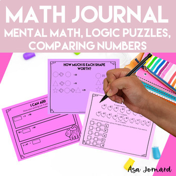 Preview of Grade 1 Math Journal Prompts | Mental Math|  Logic | Puzzles