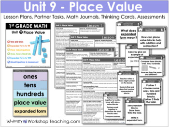 grade 1 math place value unit 8 by whimsy workshop teaching tpt