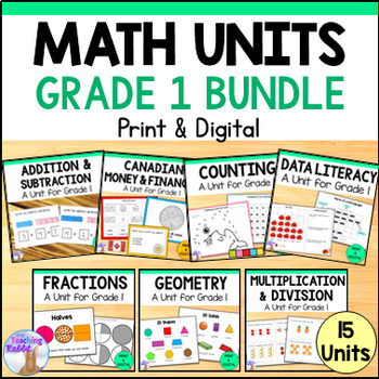 Preview of Grade 1 Math Units Bundle (Ontario) Print & Digital