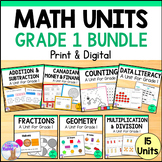 Grade 1 Math Units Bundle (Ontario) Print & Digital