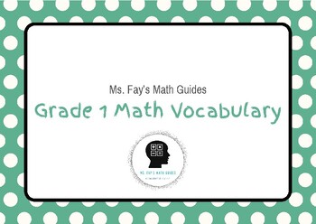 Preview of Grade 1 Math Vocabulary Cards