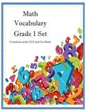 Grade 1 Math Vocabulary Common Core Set