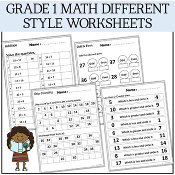 Preview of Grade 1 Math Worksheets