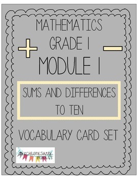 Preview of Grade 1- Module 1 - Mathematics Vocabulary Card Set