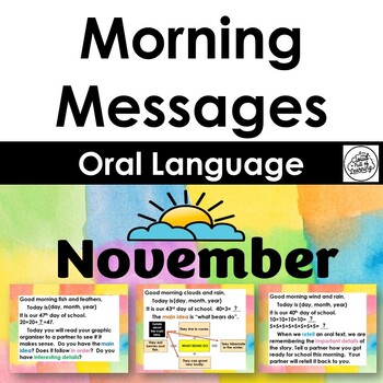 Preview of Grade 1 Morning Messages (November) Oral Communication and Comprehension