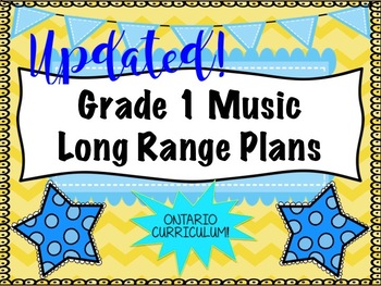 Preview of Grade ONE Music Long Range Plans (Ontario Curriculum Based) Primary