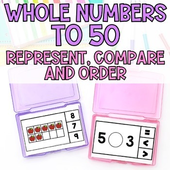 Preview of Number Sense Worksheets. Comparing and Ordering Real Numbers to 50. First Grade