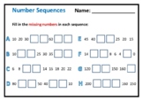 Grade 1 Number Sequences
