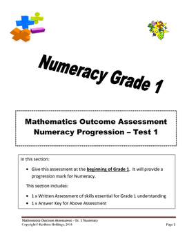 Preview of Grade 1 - Numeracy Progression Assessment