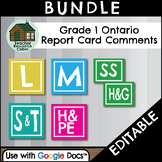 Grade 1 ONTARIO Report Card Comments (Use with Google Docs™)
