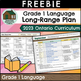 Grade 1 Ontario 2023 LANGUAGE Long-Range Plan FREEBIE | Te