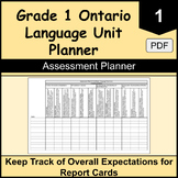 Grade 1 Ontario Language Assessment Tracker | Unit Plan