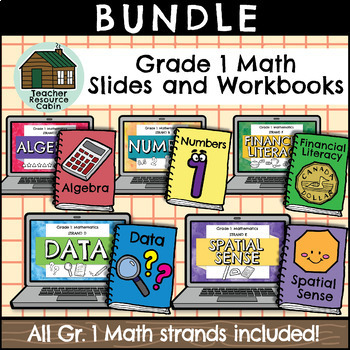 Preview of Grade 1 Ontario MATH Workbooks and Google Slides™