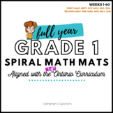 Grade 1 Ontario Math  | Spiral Math Mats | Full Year BUNDLE