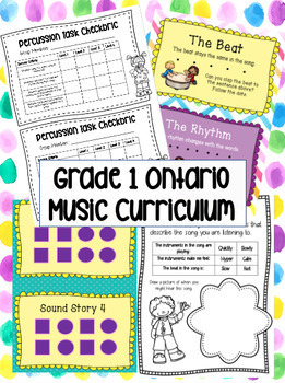 Preview of Grade 1 Ontario Music Curriculum Activities