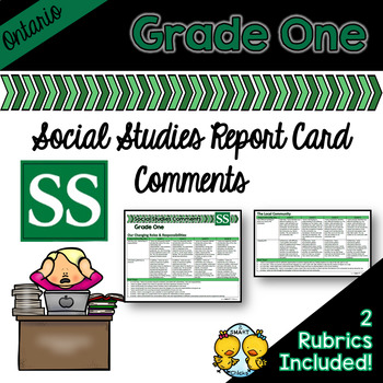 Preview of Grade 1 Ontario Social Studies Report Card Comments