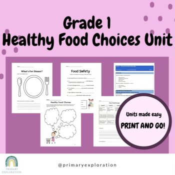 Preview of Grade 1: Phys Ed - Healthy Food Choices Unit - Canadian ONTARIO Curriculum